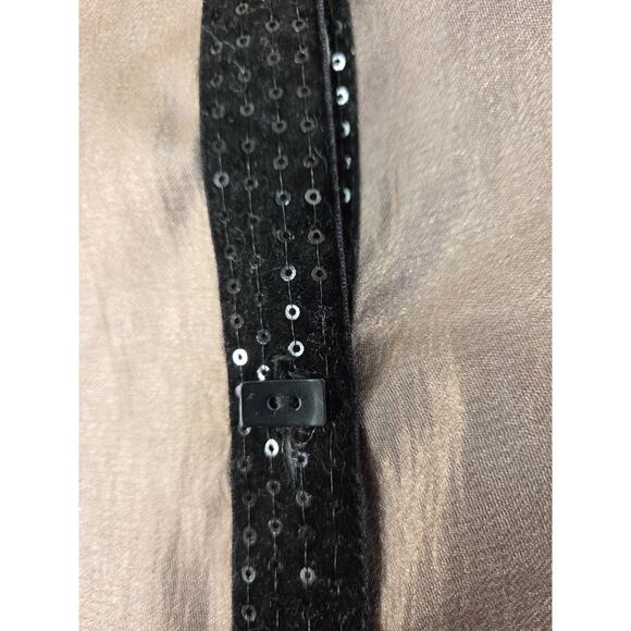 IC By Connie K Elegant Glittery Brown Sequin Trim Asymmetrical Blouse Size Small - Picture 4 of 14